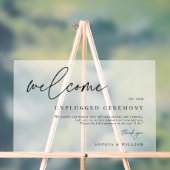 Eenvoudige Frosted Welcome Wedding Unplugged Cerem Acryl Bord (Neutraal)