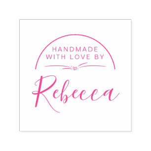 Eenvoudige Fuchsia Calligrafie handgemaakt met lie Zelfinktende Stempel
