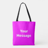 Eenvoudige Fuchsia Wit Uw Bericht Tekst Sjabloon Tote Bag (Achterkant)