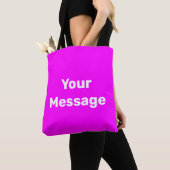 Eenvoudige Fuchsia Wit Uw Bericht Tekst Sjabloon Tote Bag (Dichtbij)