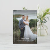 Eenvoudige Full Bleed Portret Trouwfoto Bedankkaart (Staand voorkant)