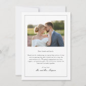 Eenvoudige Full Bleed Portret Trouwfoto Bedankkaart (Achterkant)