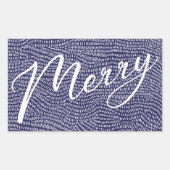 Eenvoudige Fun Blauwe Doodle Prettig Kerstfeest Va Rechthoekige Sticker (Voorkant)