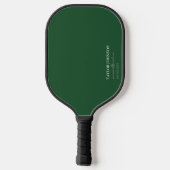 Eenvoudige/fundamentele donkergroene monogram naam pickleball paddle (Achterkant)