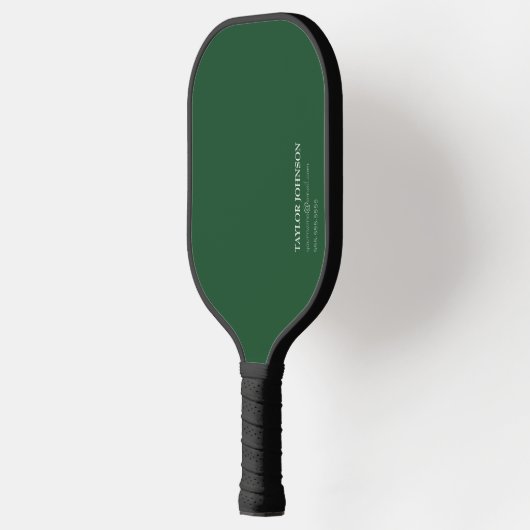 Eenvoudige/fundamentele donkergroene monogram naam pickleball paddle (Links)