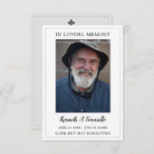 Eenvoudige funderale gedenkzucht informatiekaartje (Voorkant / Achterkant)