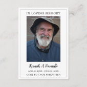 Eenvoudige funderale gedenkzucht informatiekaartje (Voorkant)