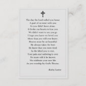 Eenvoudige funderale gedenkzucht informatiekaartje (Achterkant)