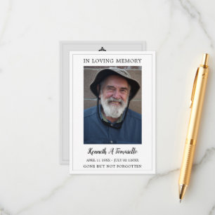 Eenvoudige funderale gedenkzucht informatiekaartje