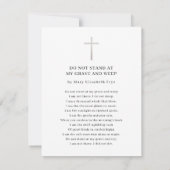 Eenvoudige funderale gedenkzucht kaart (Achterkant)