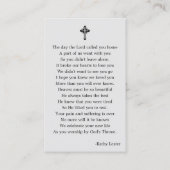 Eenvoudige funderale gedenkzucht visitekaartje (Achterkant)