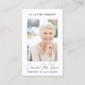 Eenvoudige funderale gedenkzucht visitekaartje (Voorkant)