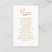 Eenvoudige funderale gedenkzucht visitekaartje (Achterkant)