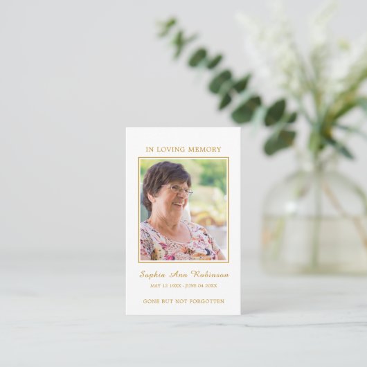 Eenvoudige funderale gedenkzucht visitekaartje (Staand voorkant)