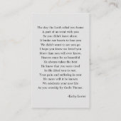 Eenvoudige funderale gedenkzucht visitekaartje (Achterkant)