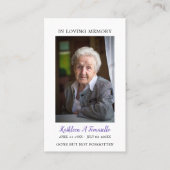 Eenvoudige funderale gedenkzucht visitekaartje (Voorkant)