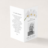 Eenvoudige funderale gedenkzucht visitekaartje (Buitenkant)