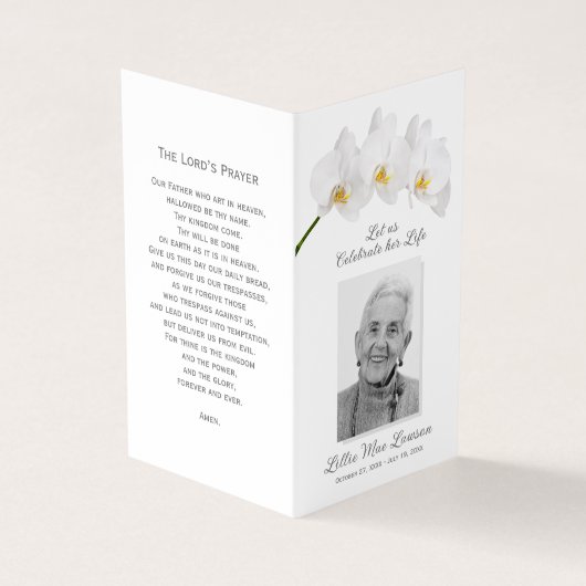 Eenvoudige funderale gedenkzucht visitekaartje (Buitenkant)