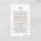 Eenvoudige funderale gedenkzucht visitekaartje (Achterkant)