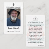 Eenvoudige funderale gedenkzucht visitekaartje (Voorkant / Achterkant)