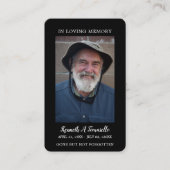 Eenvoudige funderale gedenkzucht visitekaartje (Voorkant)