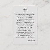 Eenvoudige funderale gedenkzucht visitekaartje (Achterkant)