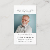 Eenvoudige funderale gedenkzucht visitekaartje (Voorkant)