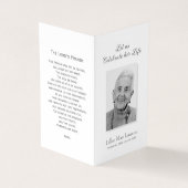 Eenvoudige funderale gedenkzucht visitekaartje (Buitenkant)