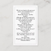 Eenvoudige funderale gedenkzucht visitekaartje (Achterkant)