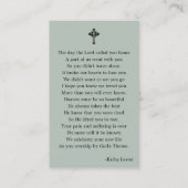 Eenvoudige funderale gedenkzucht visitekaartje (Achterkant)