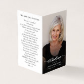 Eenvoudige funderale gedenkzucht visitekaartje (Buitenkant)