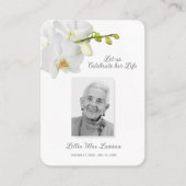 Eenvoudige funderale gedenkzucht visitekaartje (Voorkant)