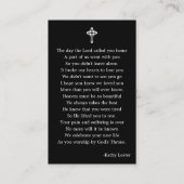 Eenvoudige funderale gedenkzucht visitekaartje (Achterkant)