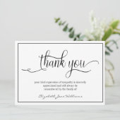 Eenvoudige Funeral Black Boarder | Bereavement Bedankkaart (Staand voorkant)