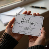 Eenvoudige Funeral Black Boarder | Bereavement Bedankkaart