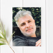 Eenvoudige funeral Prayer Card met foto Informatiekaartje