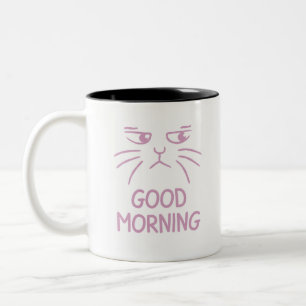 Eenvoudige Funny Cat Goedemorgen Mok