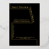 Eenvoudige Funny Chart Modern Wedding Black and Go Folie Uitnodiging (Voorkant)