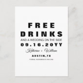 Eenvoudige Funny Free Drinken Wedding Save the Dat Aankondigingskaart (Voorkant)