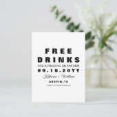 Eenvoudige Funny Free Drinken Wedding Save the Dat Aankondigingskaart (Staand voorkant)