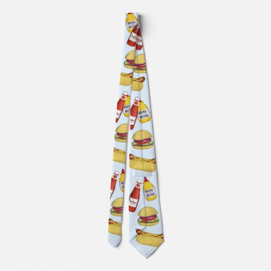 Eenvoudige Funny Hamburger en Hot Dog Humor Stropdas (Achterkant)