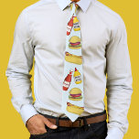 Eenvoudige Funny Hamburger en Hot Dog Humor Stropdas<br><div class="desc">Dit ontwerp bevat eenvoudige grappige humor-mannen voor hem BBQ modern minimalistisch,  chef-kok barbeque leuke whimsical,  hamburger hotdog ketchup mustard,  minimale whimsical party,  unieke coole foodie illustratie,  schone eenvoudige ontwerpstijl,  waterverf whimsical art artwork,  pap echtgenoot grandpa,  unieke cadeauideeën voor mannen</div>