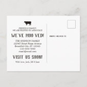 Eenvoudige Funny Koe We hebben nieuwe adresverplaa Aankondigingskaart (Achterkant)