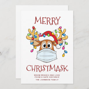 Eenvoudige Funny Merry Christus-Masker Reindeer Gr Feestdagenkaart