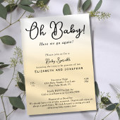 Eenvoudige Funny Oh Baby Geel 2e Baby Sprinkle Kaart