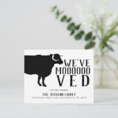 Eenvoudige Funny We hebben Boerderij Koe New Home Aankondiging (Staand voorkant)