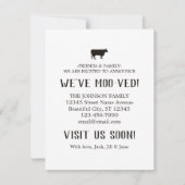 Eenvoudige Funny We hebben Boerderij Koe New Home Aankondiging (Achterkant)