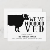 Eenvoudige Funny We hebben Boerderij Koe New Home Aankondiging (Voorkant / Achterkant)