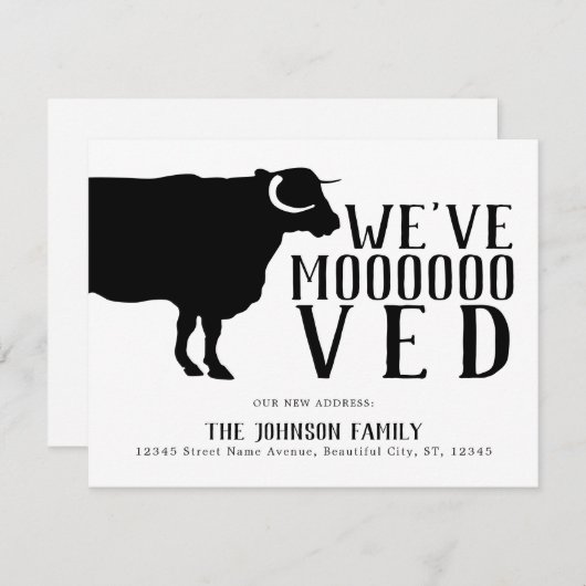Eenvoudige Funny We hebben Boerderij Koe New Home Aankondiging (Voorkant / Achterkant)