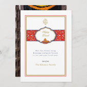 Eenvoudige Ganesh en lamp Diwali Groeten Feestdagenkaart (Voorkant / Achterkant)